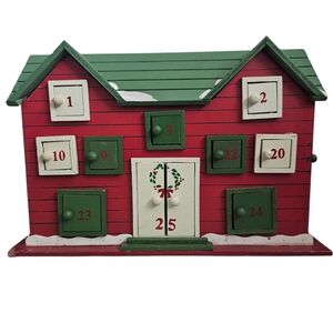 Vintage Wooden Christmas Advent Calender‎ House